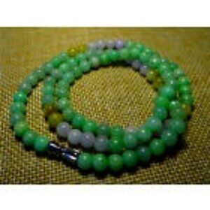 Certified 3 Color Natural Grade A Jade Jadeite Beads Necklace 21"inches Long